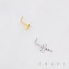 DIMENSIONAL CZ NORTHERN STAR POLISH 316L SURGICAL STEEL L-SHAPE NOSE BOX